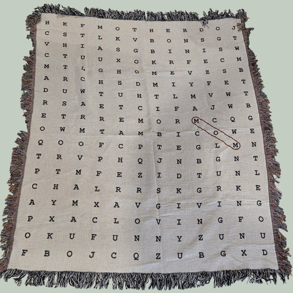Word‎ Search Puzzle Tapestry 60 x 48 Tapestry Throw Blanket "MOM" Mothers day